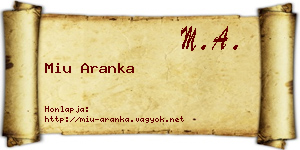 Miu Aranka névjegykártya